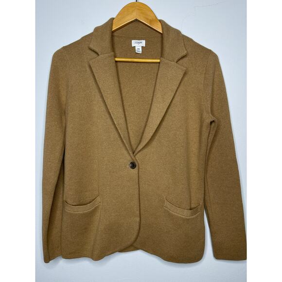 J. Crew Schoolboy Sweater-Blazer size XS  Camel Cotton - Picture 2 of 10
